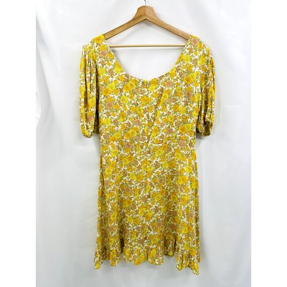 faithfull the brand yellow floral mini dress - Picture 5 of 6